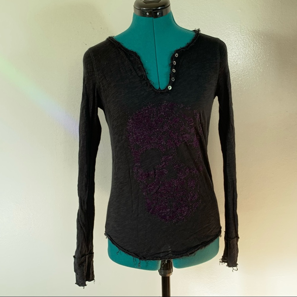 Zadig & Voltaire Purple Skull Long Sleeve Tunisien